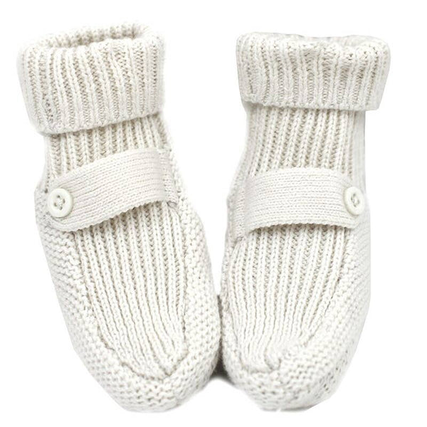 Organic Cotton Knitted Booties for Newborn Babies (One Size)