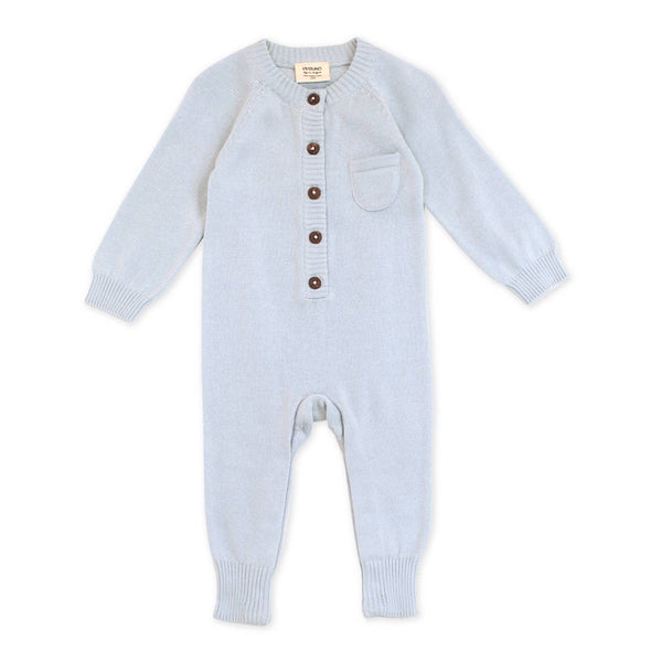 Organic Cotton Knit Coverall (Blue)