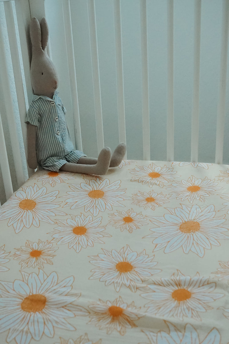 Bamboo Muslin Fitted Crib Sheet | Flowers