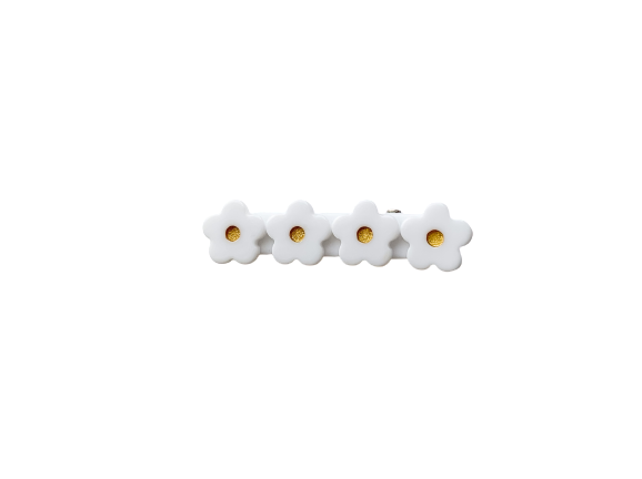 Acrylic hair clip | White flower